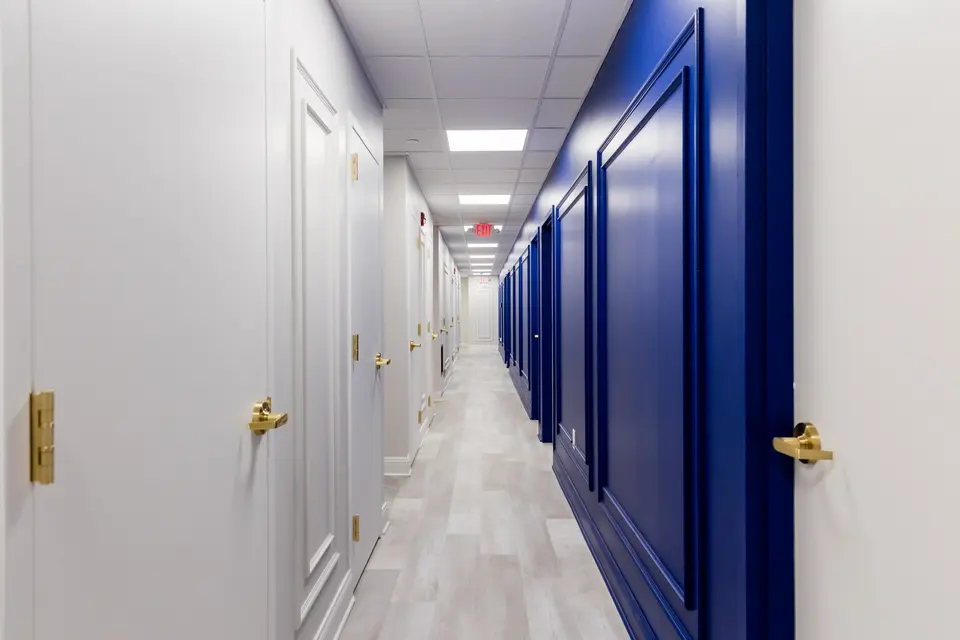 About Face Aesthetics treatment room hallway