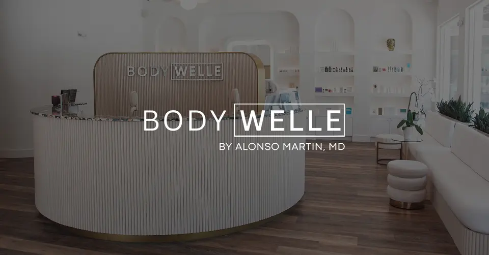 Reception desk at BODYWELLE by Alonso Martin, MD, Miami Beach