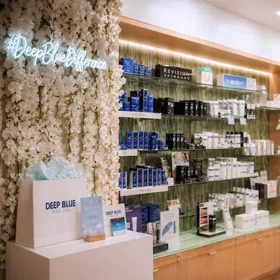 Deep Blue Med Spa NYC retail display