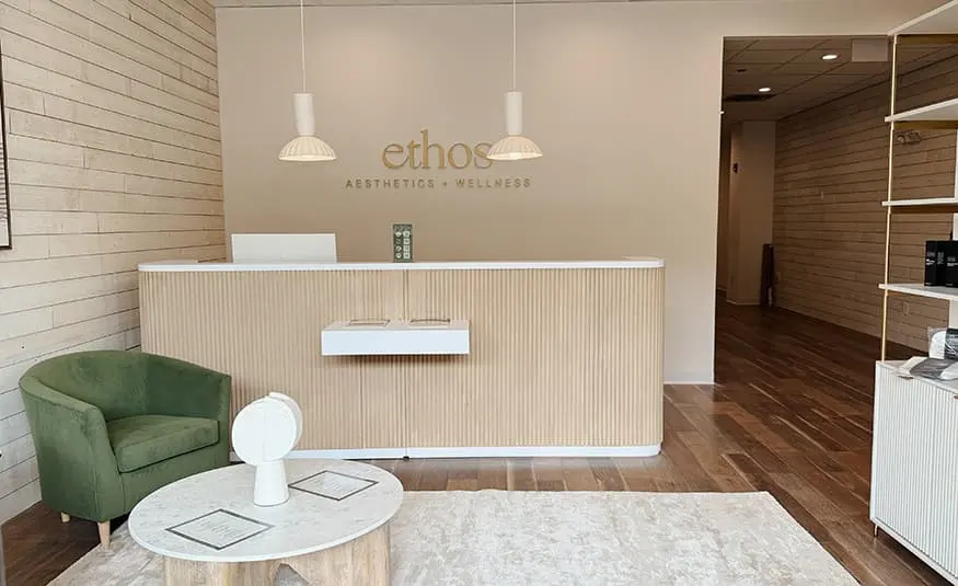 Ethos Aesthetics + Wellness Cherry Hill reception area