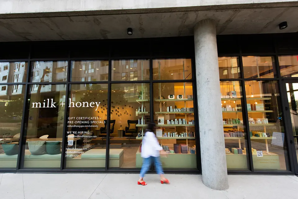 Storefront of milk + honey Culver City