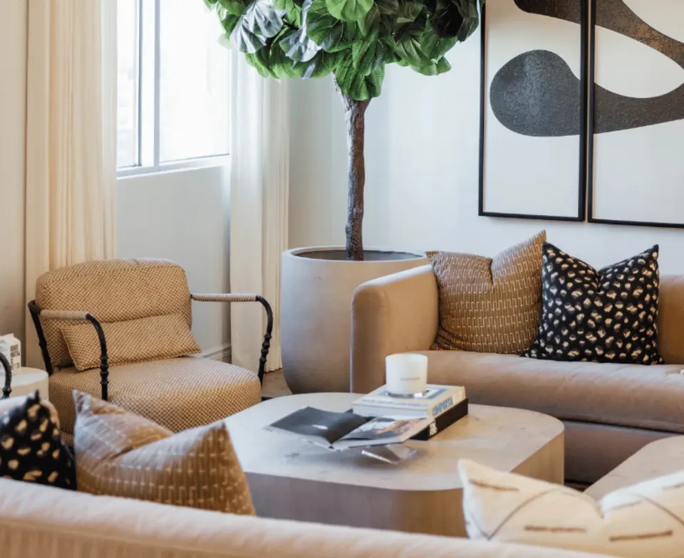 Lounge seating area at Skin Pharm Atlanta