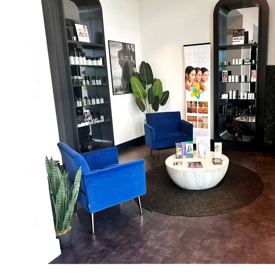 Retail and waiting area at Skin Spa New York, Miami Beach