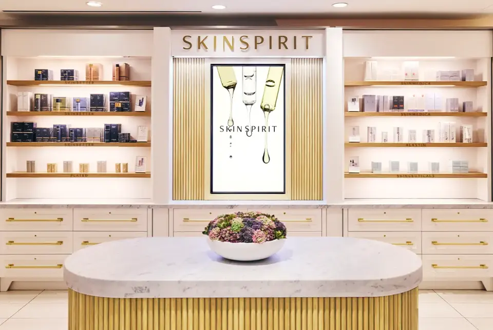 SkinSpirit Nordstrom NYC retail wall