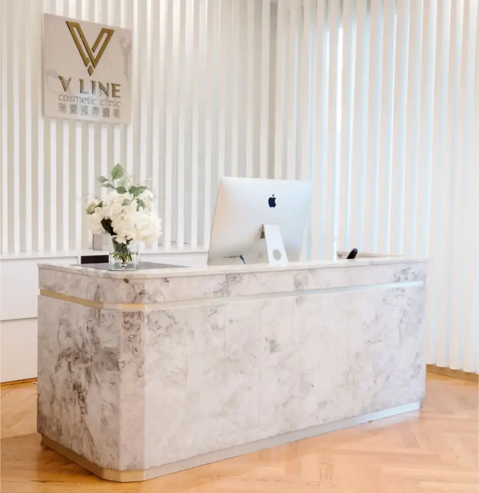 Reception desk at V Line Cosmetic Clinic Los Angeles (Arcadia)